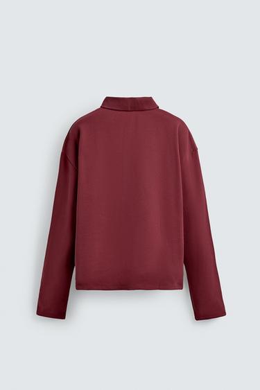 BOXY FIT POLO SHIRT - Burgundy by Zara - Image 7