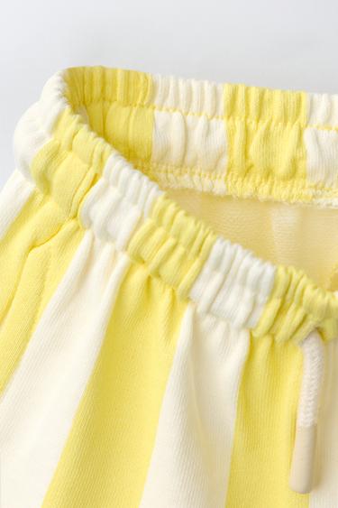 STRIPED PLUSH BERMUDA SHORTS - Pastel yellow by Zara - Image 2