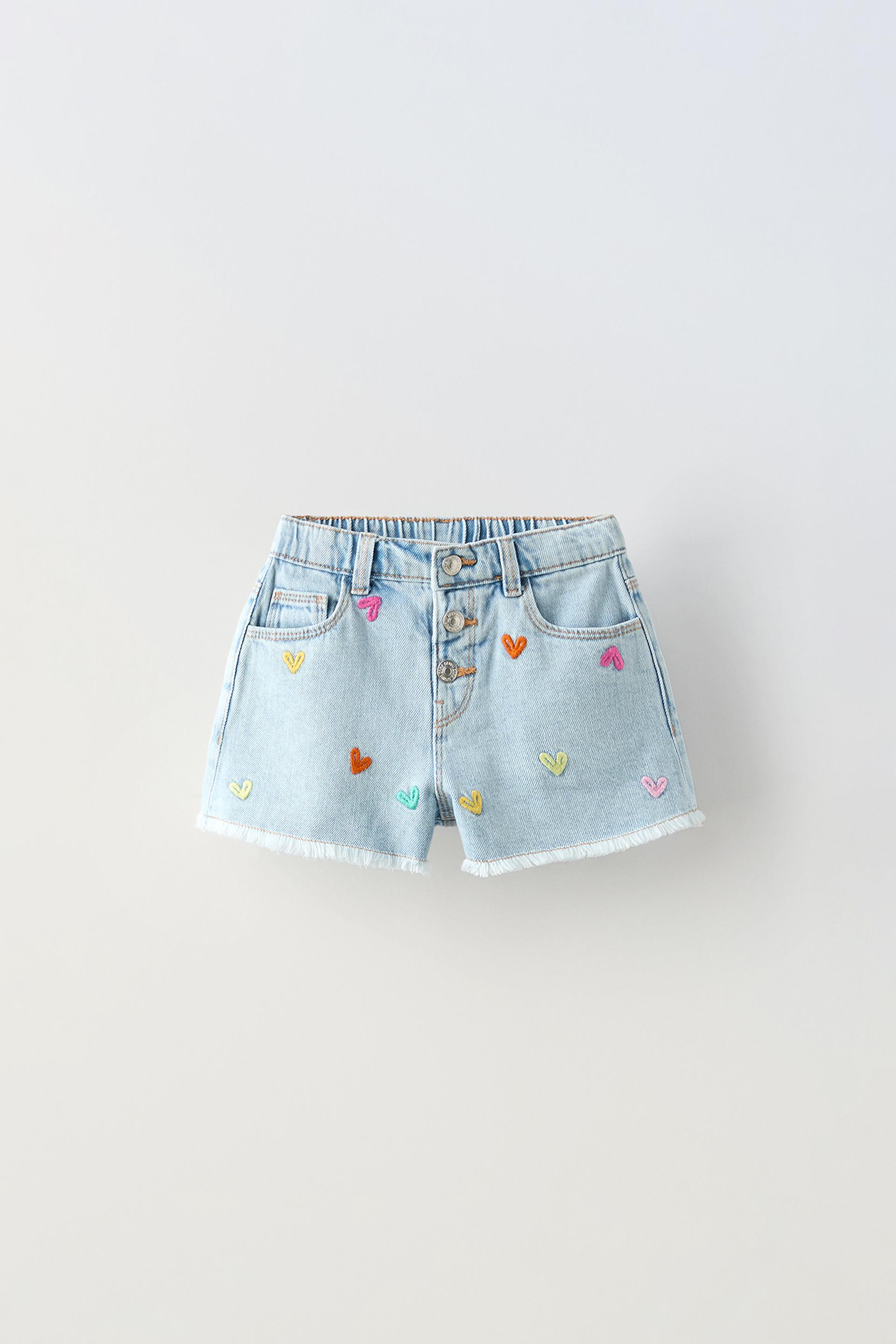 Embroidered jean shorts best sale