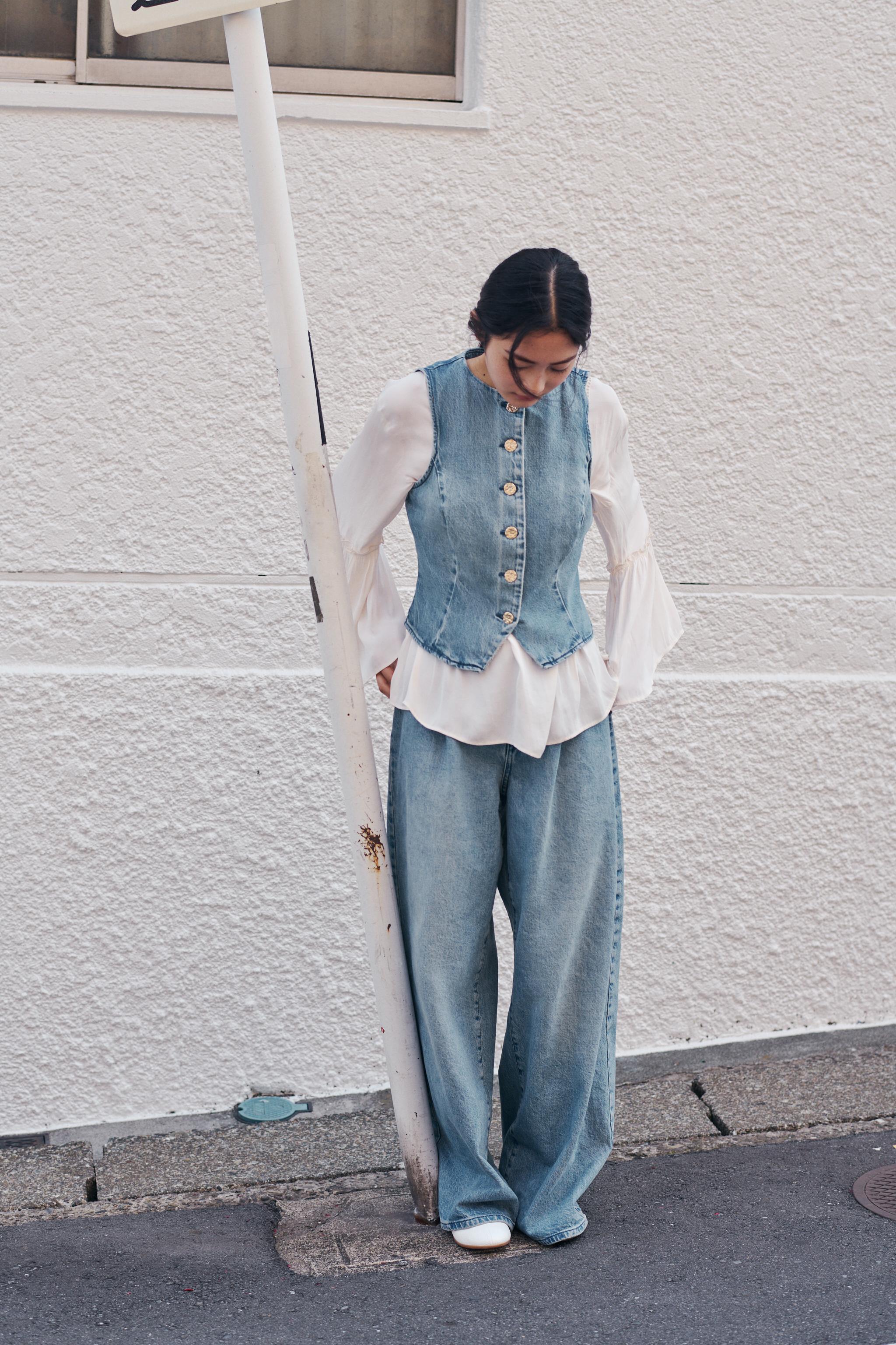 Z1975 デニム ベスト - ミディアムブルー | ZARA Japan / 日本