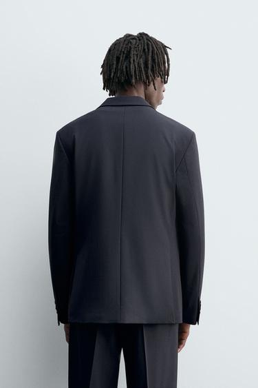 WOOL SUIT BLAZER - Navy blue by Zara - Image 2