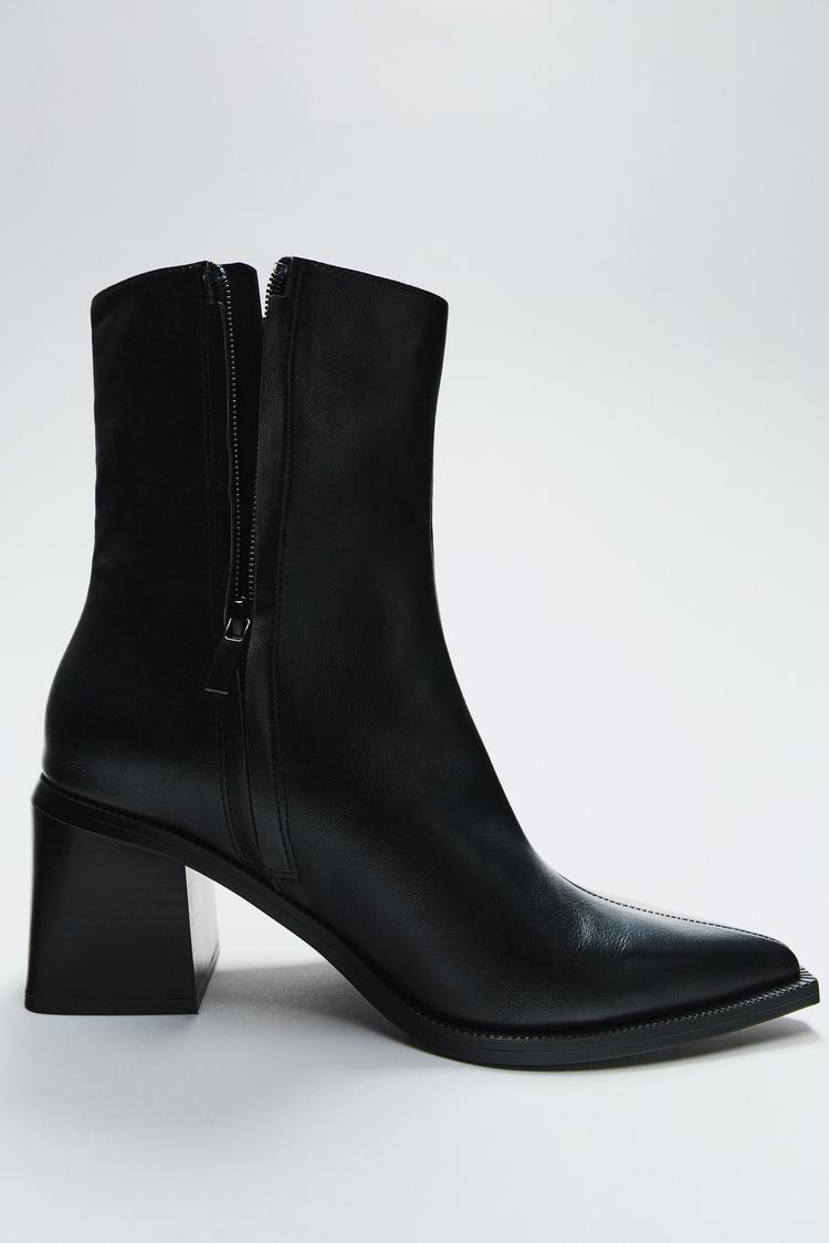 BLOCK HEEL ANKLE BOOTS Black ZARA Australia