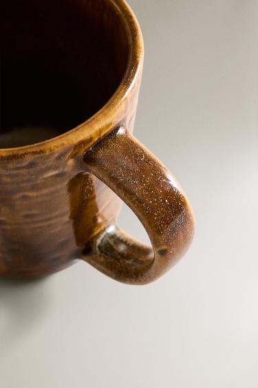 BROWN STONEWARE MUG - Pumpkin by Zara - Image 2