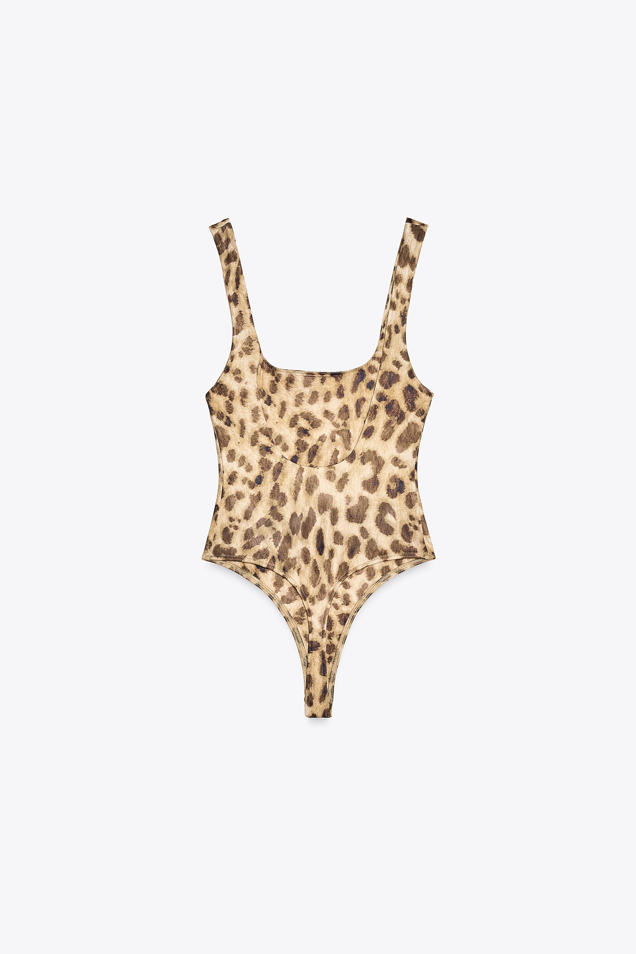 POLYAMIDE STRAPPY BODYSUIT - Leopard | ZARA United Kingdom