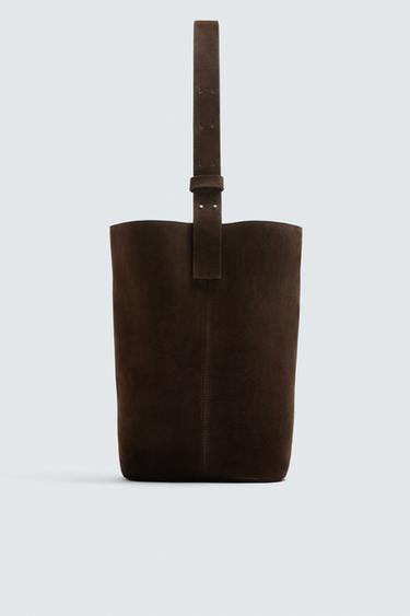 תיק יד מעור - LIMITED EDITION - חום של Zara