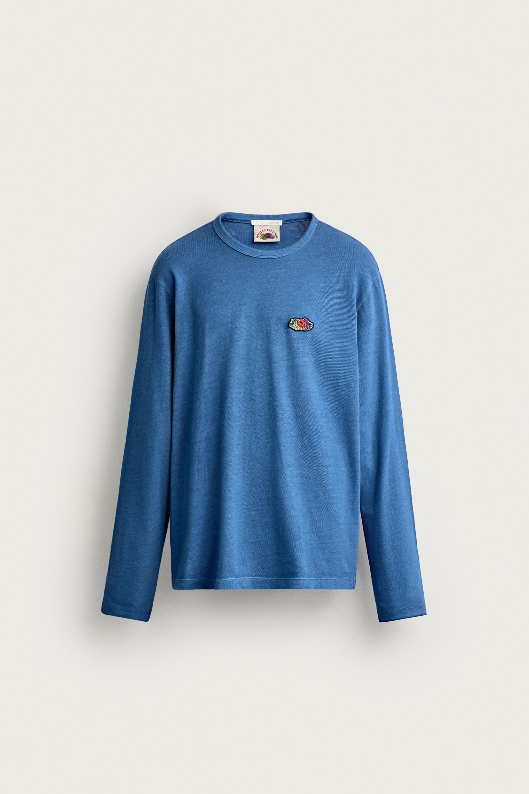 T-SHIRT À MANCHES LONGUES ET PATCH FRUIT OF THE LOOM™