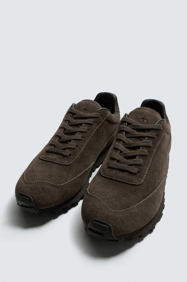 CASUAL LEATHER TRAINERS - Brown by Zara - Image 5