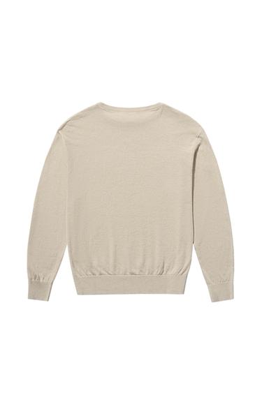 Zara LIGHTWEIGHT LINEN SWEATER - Beige marl