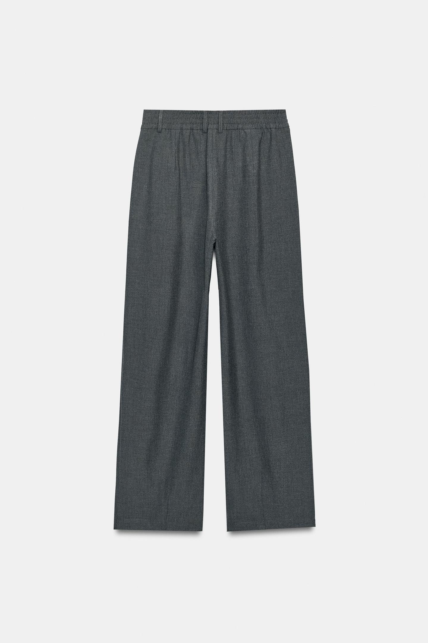 Женские брюки Zara ZW Collection Elastic Waist, цвет: Серый — фото 7