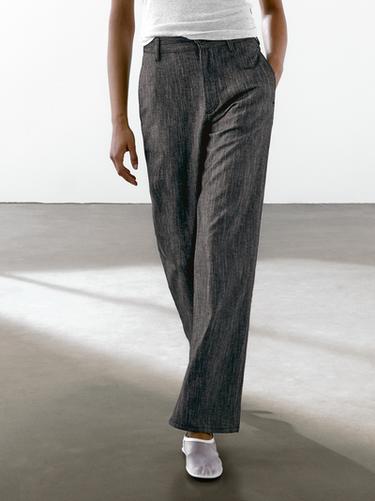 Zara Cotton blend denim trousers - Gold / Silver