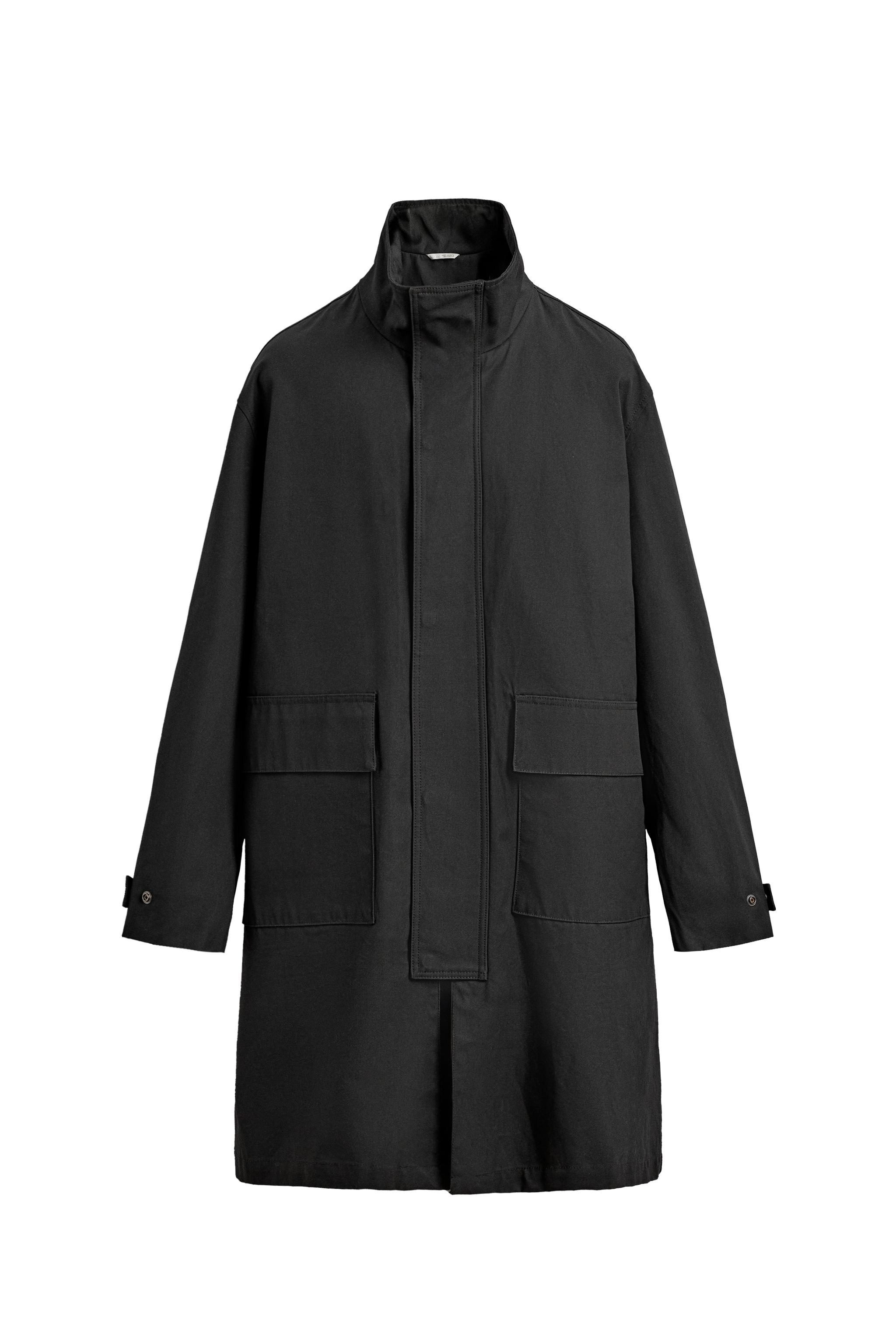 ワックスフィニッシュ トレンチコート - ダークグレー | ZARA Japan / 日本