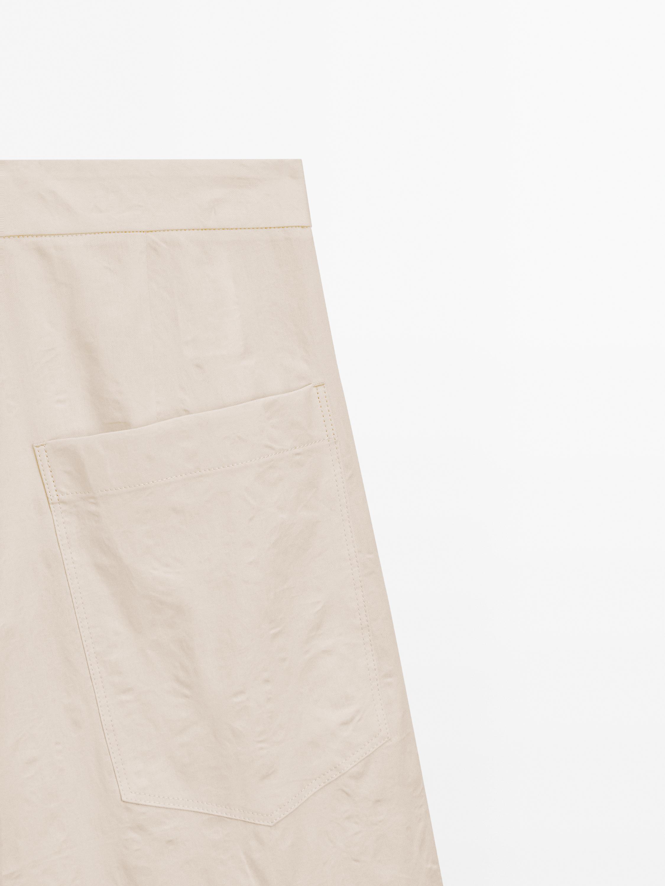 Creased-effect palazzo trousers - Limited Edition - Light beige