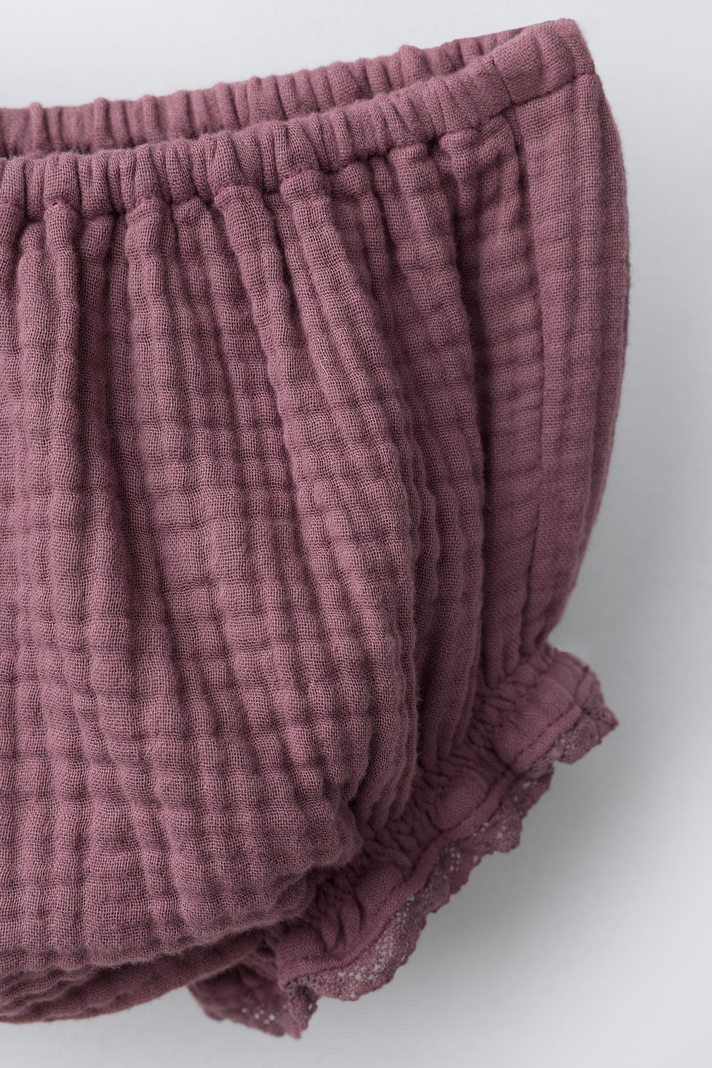 Трусы-брифы для детей, кружево — Zara, цвет: Розовато-лиловый — фото 5