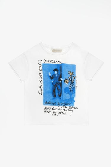 LIMITED EDITION GRAPHIC CROPPED T-SHIRT — Blue / White 1