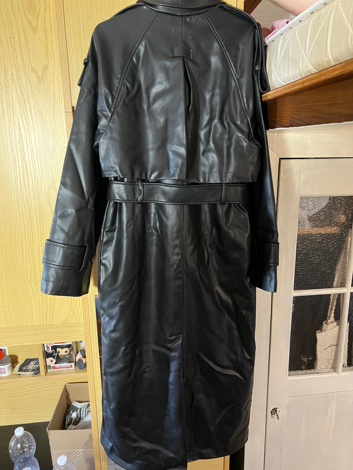 OVERSIZE LEATHER EFFECT TRENCH COAT - Image 2
