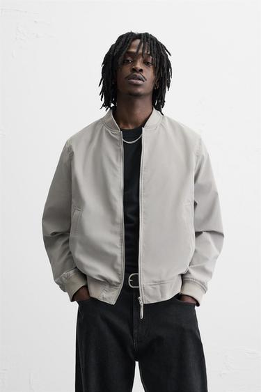 CAZADORA BOMBER LIGERA - Gris medio de Zara