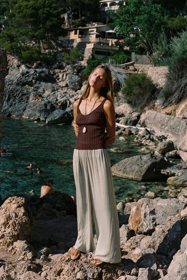 TEXTURED KNIT TOP - Burgundy by Zara