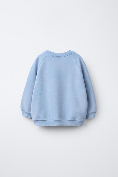 SWEAT AVEC INSCRIPTION EN RELIEF - Bleu clair de Zara