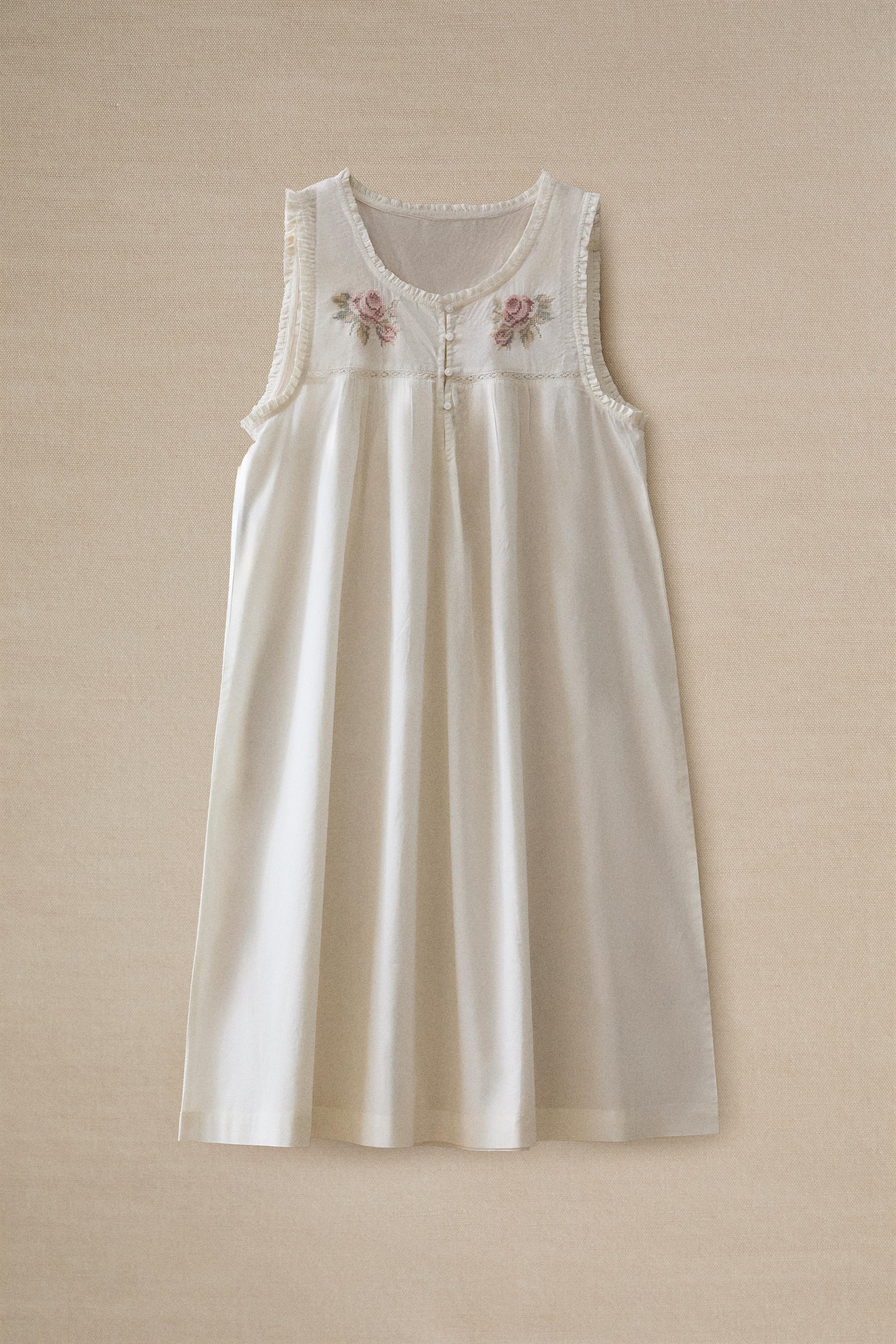 CHEMISE DE NUIT COTON BRODÉE