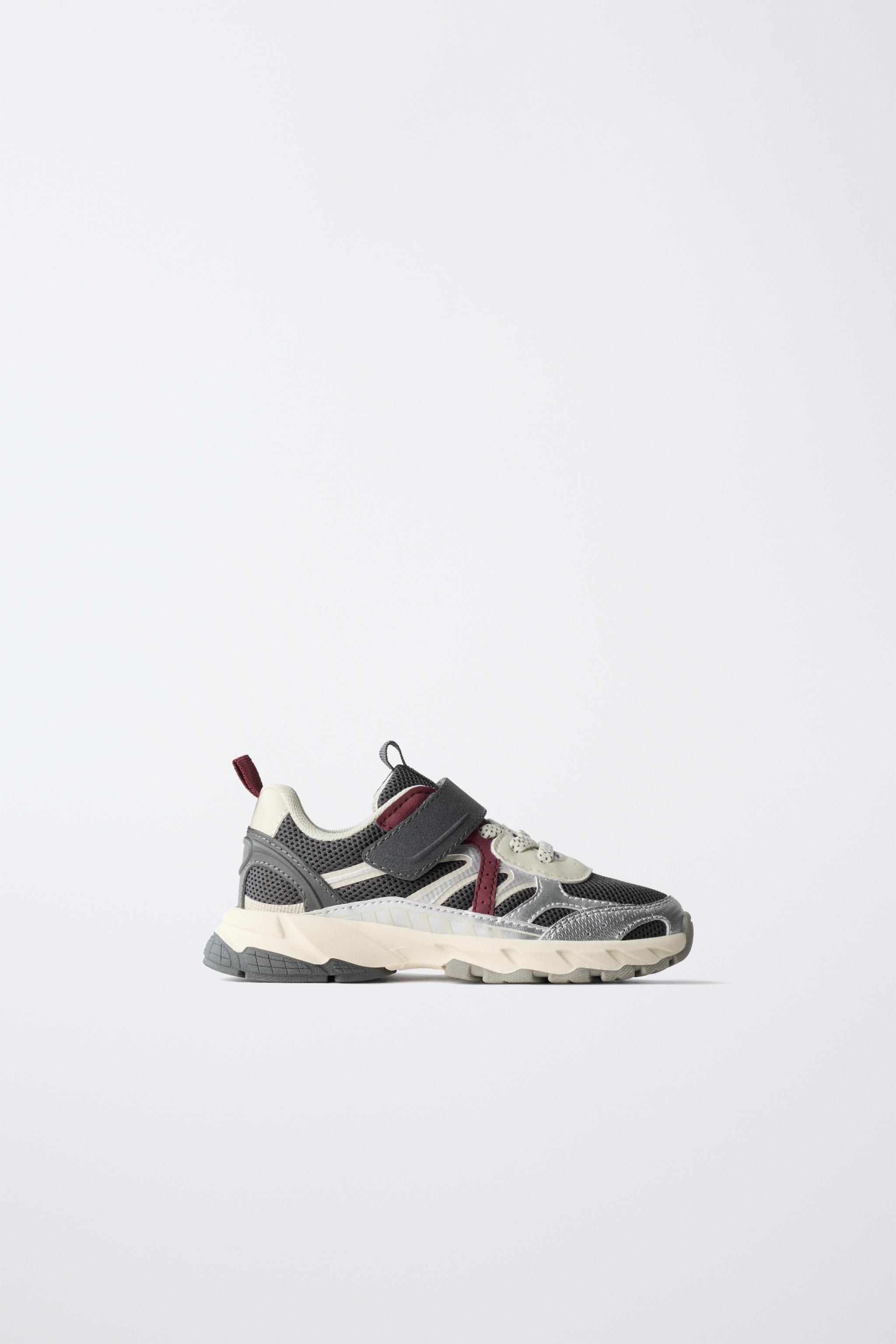 METALLIC SNEAKERS — Gray