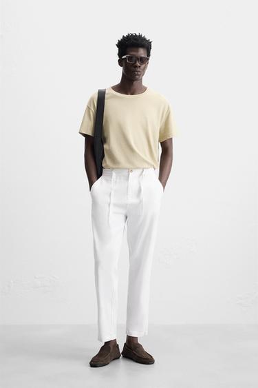 COTTON/LINEN TROUSERS - White by Zara - Image 0