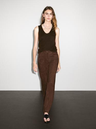 Top escote redondo 100% cashmere - Visón vigoré de Zara - Imagen 0