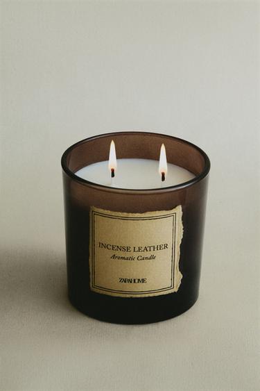 (350 G) INCENSE LEATHER SCENTED CANDLE - Bronze by Zara - Image 4