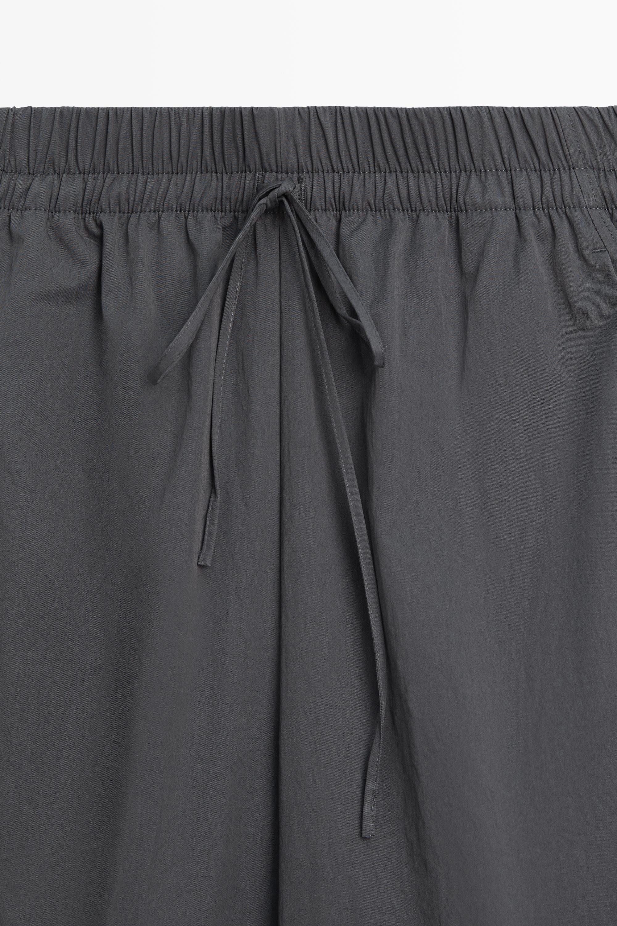 Cropped technical barrel fit pants