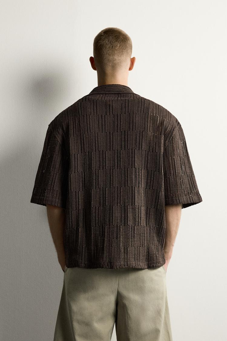 Camisa de tejido abierto de corte relajado 3