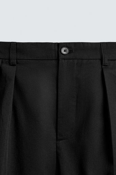 PANTALON COUPE LARGE PLIS - Noir de Zara - Image 8