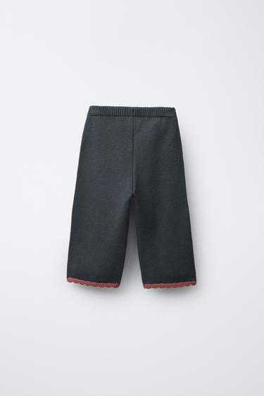 EMBROIDERED FLORAL KNIT CULOTTES - Mid-blue by Zara - Image 1