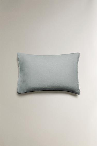 TAIE D’OREILLER LIN DÉLAVÉ (140 GXM²) - Gris / Bleu de Zara - Image 3
