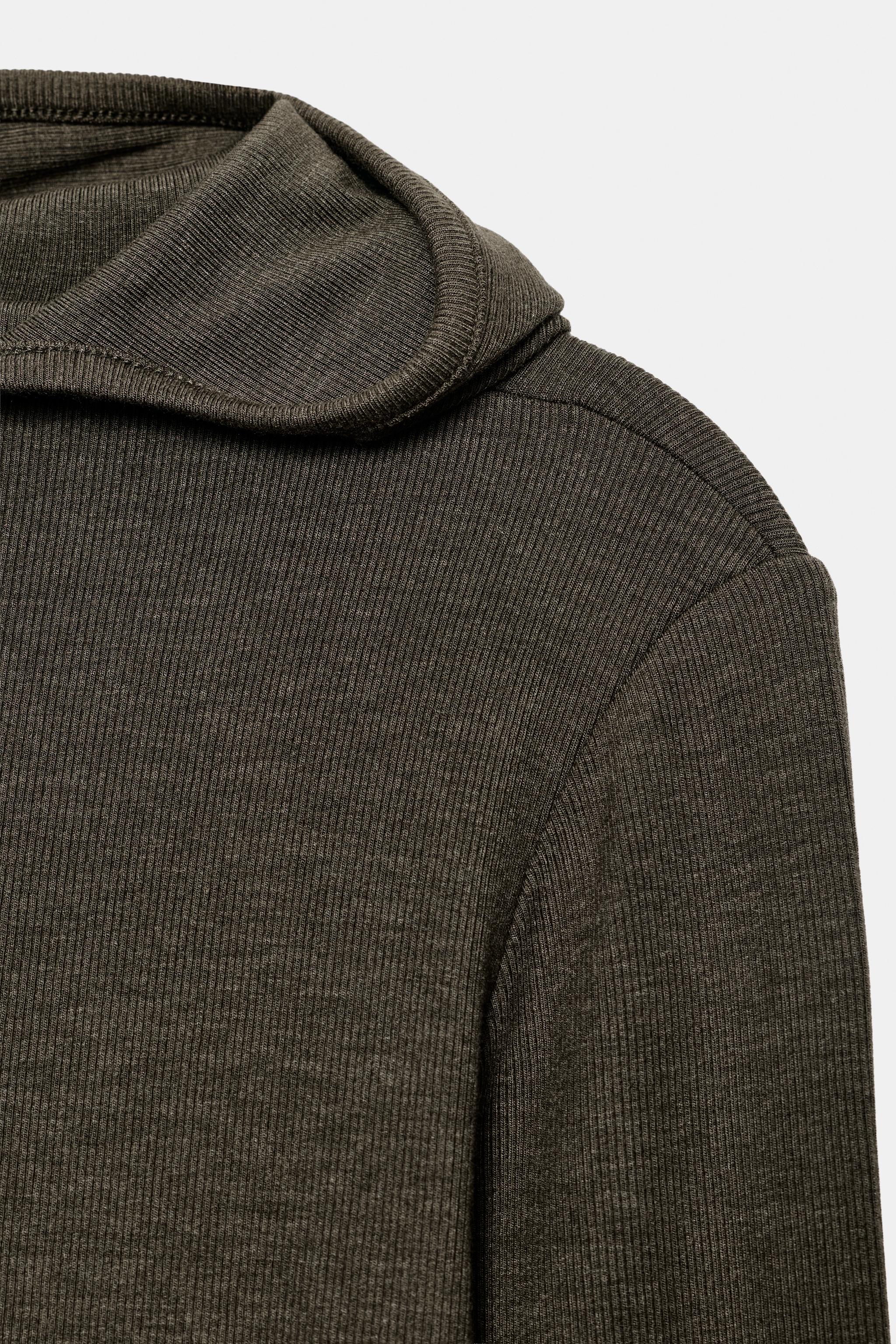 Zara KAPÜŞONLU SLIM FIT T-SHIRT görsel 8