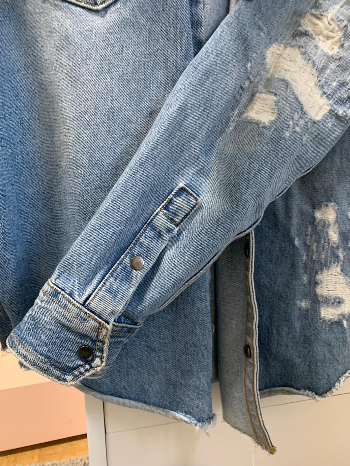RIPPED DENIM OVERSHIRT - Image 7