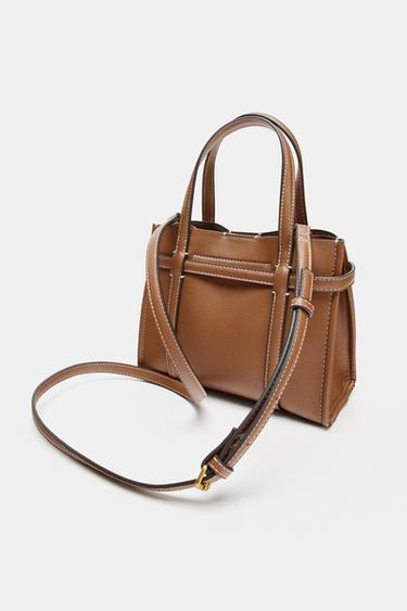 MINI SAC SHOPPER - Marron foncé de Zara - Image 7