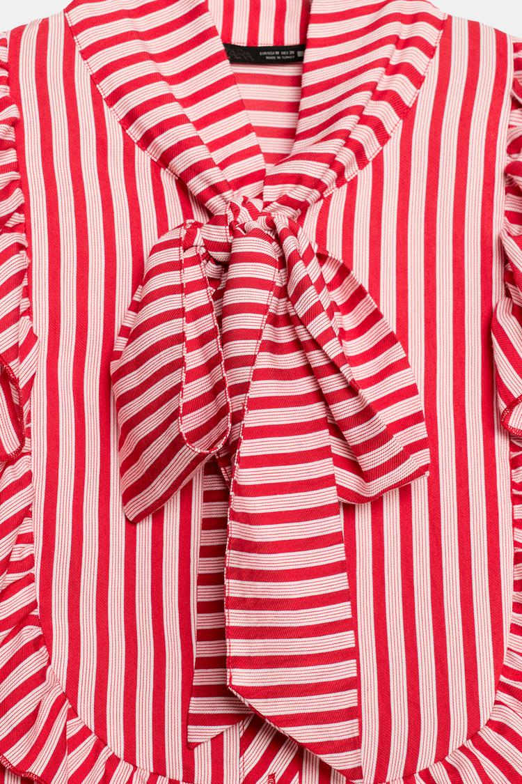 Camisa con moño a rayas 5