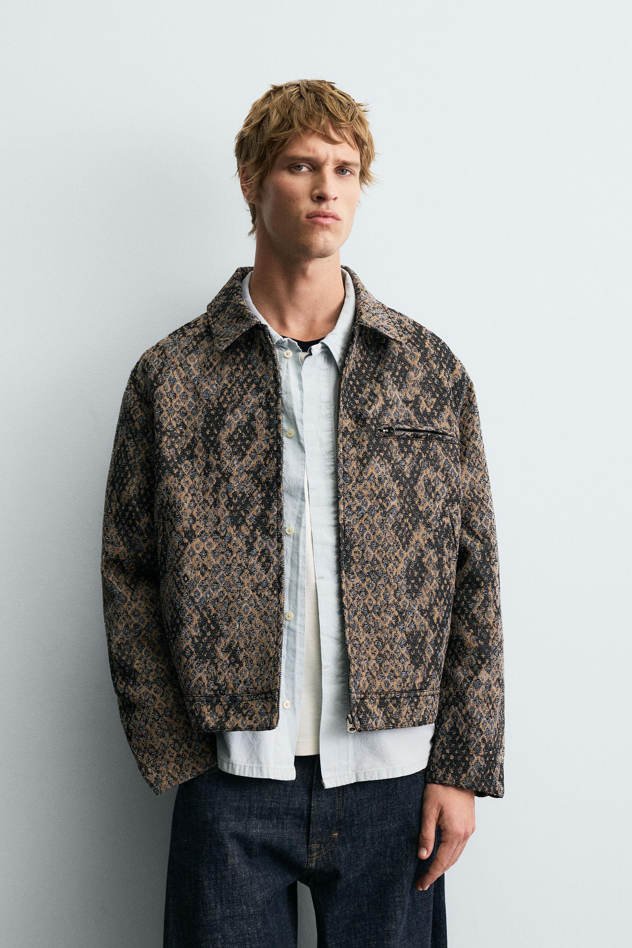 VESTE JACQUARD TEXTURÉE