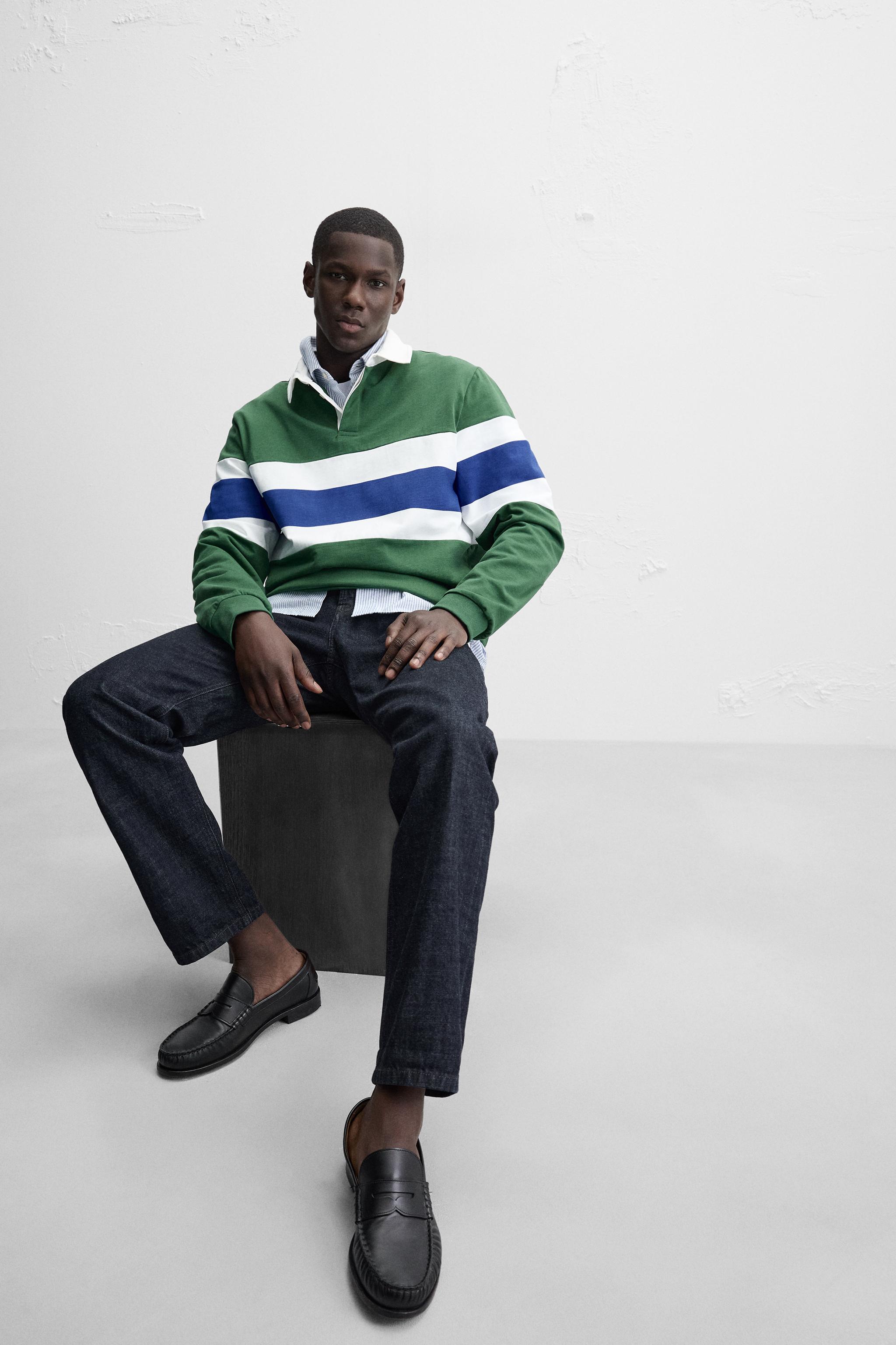 POLO EN JACQUARD À RAYURES