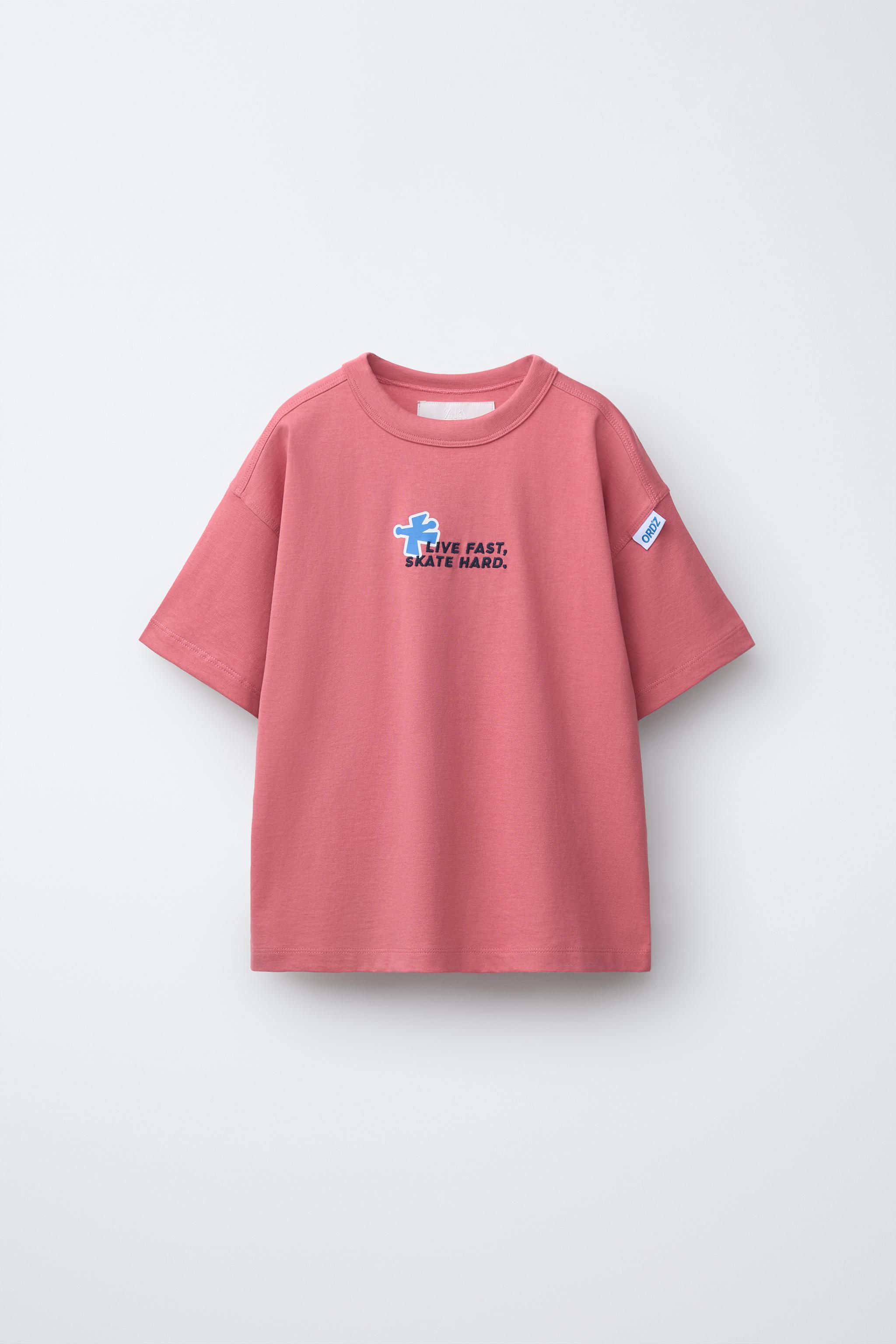 LOGO PRINT T-SHIRT - Blue | ZARA Canada