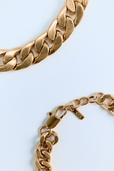 LOT DE 2 BRACELETS CHAÎNE À MAILLONS - Doré de Zara - Image 2