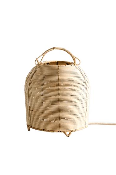 Zara RATTAN TABLE LAMP - Light beige