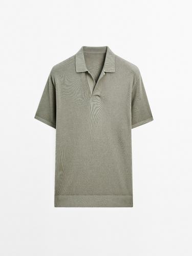 Polo punto cuello pico - Verde Menta de Zara