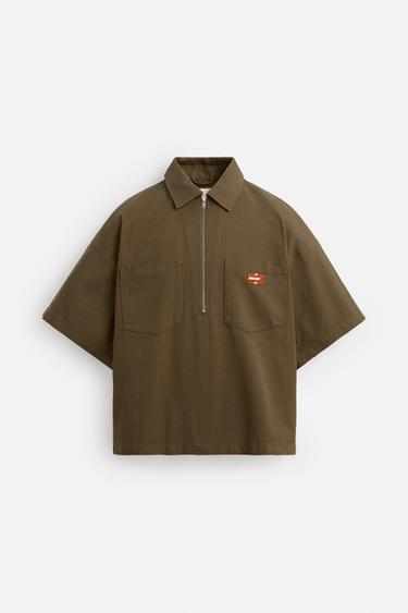 ZIP-UP POLO SHIRT - Brown by Zara - Image 6
