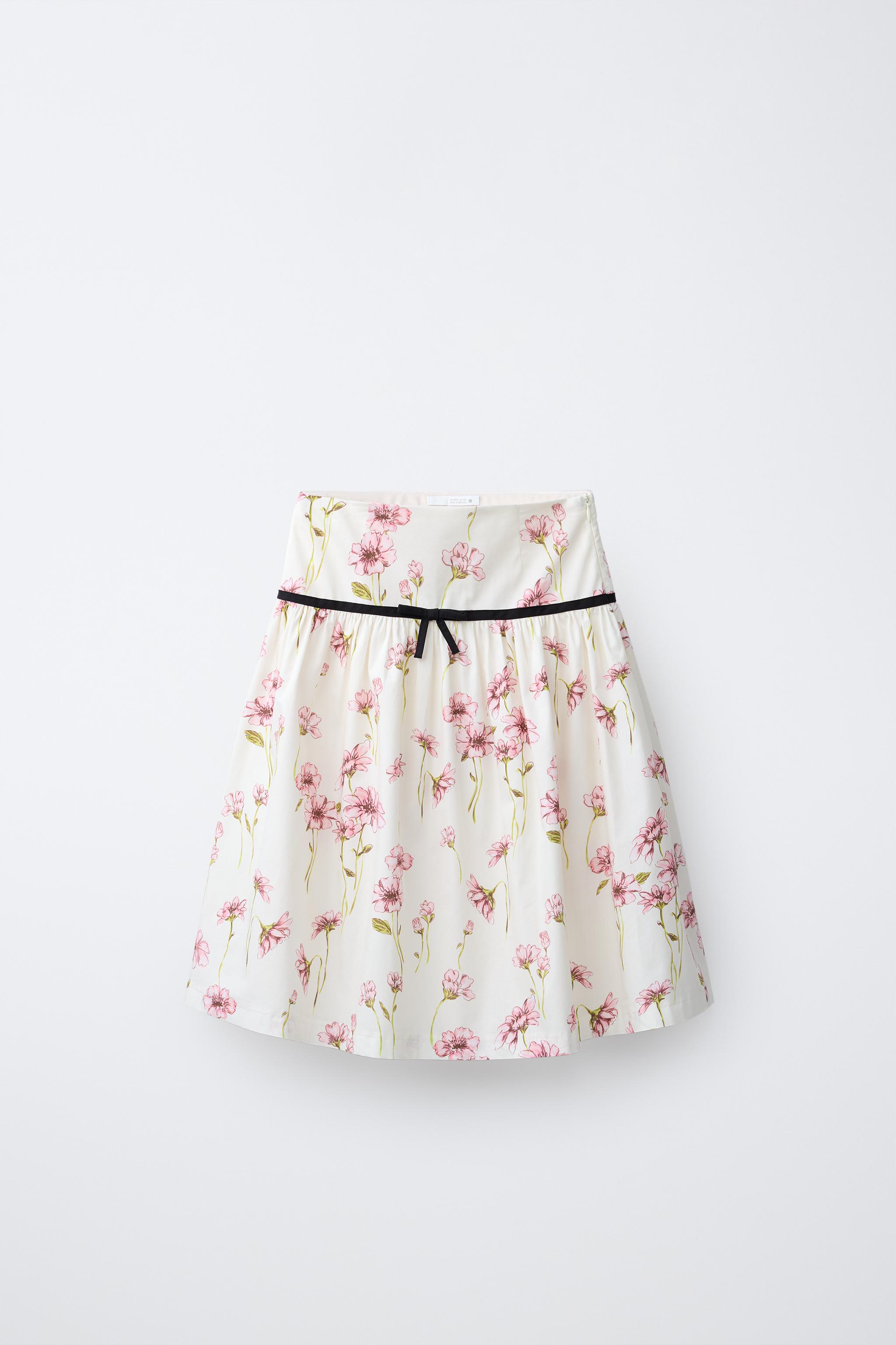 FLORAL PRINT MIDI SKIRT