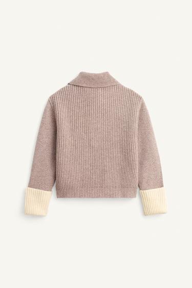 PULL COL BOUTONS LAINE ÉDITION LIMITÉE - Marron / Taupe de Zara - Image 6