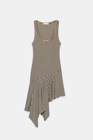 ASYMMETRIC STRIPED MIDI DRESS - striped by Zara - Image 4