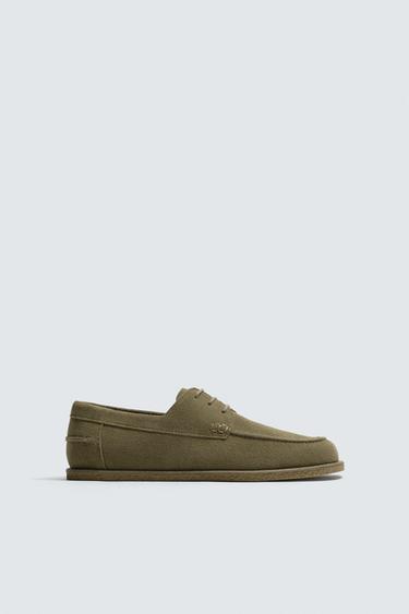 ZAPATO NÁUTICO PIEL CASUAL - Verde de Zara