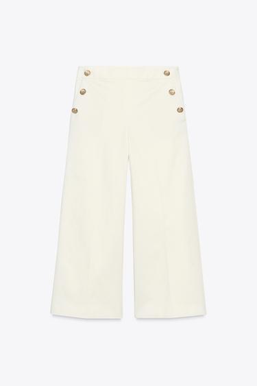BUTTON CULOTTES - Ecru by Zara - Image 5