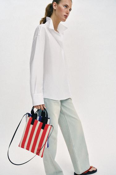 Zara MINI SHOPPER WITH CUT-OUT EFFECT - Red