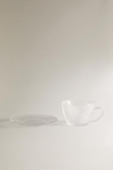GLASS TEACUP WITH RAISED DESIGN -  by Zara - Image 5